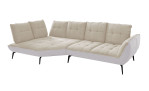 Basis-Ecksofa vito Ticona, in der Farbausführung Creme / Silber