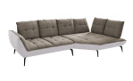 Basis-Ecksofa vito Ticona, in der Farbausführung Taupe / Silber
