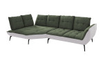 Basis-Ecksofa vito Ticona, in der Farbausführung Olive / Silber