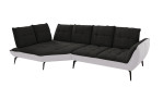 Basis-Ecksofa vito Ticona, in der Farbausführung Schwarz / Silber