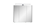 Spiegelschrank vito Alomi in Polar Pinie Nachbildung, mit 3 Türen und LED-Aufsatzleuchte, Frontalansicht