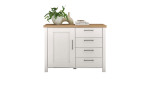 Kommode LIV`IN Asmara in weiß mit Absetzung Mauvella Oak, mit 1 Tür und 4 Schubladen