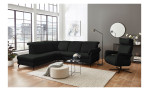 Komfort-Ecksofa vito Sardena, in der Farbausführung Schwarz, mit einem Sessel