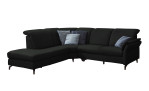 Basis-Ecksofa vito Schwarz, in der Farbausführung Schwarz