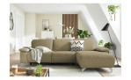 Komfort - Ecksofa Musterring MR 370, in der Farbausführung taupe, in einem Raum stehend, Frontansicht