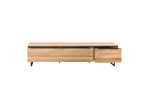 TV-Board set one Jackson in Eiche mit schwarzen Metallkufen, mit geöffneten Schubkästen