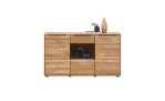Sideboard set one Jackson in Eiche, mit einem verglasten Fach mittig, Frontalansicht