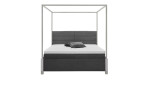 Komfort-Himmelbett Musterring MyHeaven mit einem Stoffbezig in Anthrazit und einem Metallgestell und Füße in Hellgrau.