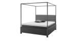 Basis-Himmelbett Musterring MyHeaven in einem Stoffbezug in Anthrazit, sowie ein Metallgestell.