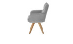 Armlehnenstuhl set one Tucson mit Bezug in Chenille grau und Gestell aus Eiche massiv, Seitenansicht