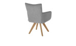 Armlehnenstuhl set one Tucson mit Bezug in Chenille grau und Gestell aus Eiche massiv, Ansicht von hinten