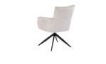 Armlehnenstuhl set one Tucson mit Bezug in Chenille creme und Gestell schwarz aus Metall