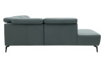 Komfort-Ecksofa MR 1320 in einem Echtleder-Bezug in Opal. Rückenansicht
