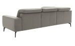 Komfort-Ecksofa MR 1320 in einem Echtleder-Bezug in Grau. Schräge Rückenansicht