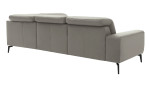 Komfort-Ecksofa MR 1320 in einem Echtleder-Bezug in Grau. Schräge Rückenansicht
