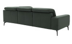 Komfort-Ecksofa MR 1320 in einem Echtleder-Bezug in Oliv. Schräge Rückenansicht