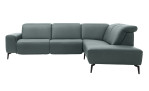 Komfort-Ecksofa MR 1320 in einem Echtleder-Bezug in Opal. Frontansicht