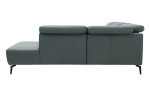 Komfort-Ecksofa MR 1320 in einem Echtleder-Bezug in Opal. Rückenansicht