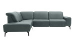 Basis-Ecksofa MR 1320 in einem Echtleder-Bezug in Opal. Frontansicht