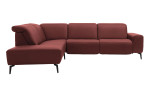 Basis-Ecksofa MR 1320 in einem Echtleder-Bezug in Brombeer. Frontasnicht
