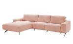 Komfort-Wohnlandschaft Musterrring MR 9450, in der Farbausführung Rose, Schrägansicht