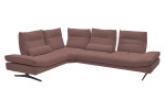 Komfort-Ecksofa Musterring MR 2795, in der Farbausführung Rot, Schrägansicht mit Sitztiefenverstellung