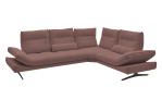 Komfort-Ecksofa Musterring MR 2795, in der Farbausführung Rot, Schrägansicht, mit hochgeklappter Armlehne