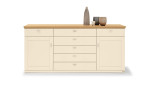 Sideboard Musterring Korsika in creme lackiert mit 2 Türen und 7 Schubladen