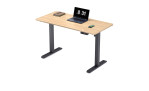Elektrischer Schreibtisch Up & Down mit Holztischplatte und schwarzem Metallgestell