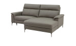Ecksofa UG3109B in braun aus Leder+PVC, elektrisch verstellbar, Ausführung Ottomane rechts