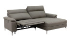 Ecksofa UG3109B in braun aus Leder+PVC, elektrisch verstellbar, Ausführung Ottomane rechts, Ansicht der Funktion
