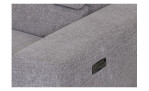 Wohnlandschaft Föhr mit grauem Bezug aus Stoff, Detailansicht Schalter und USB-Anschluss