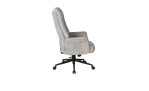 Chefsessel Olaf in Hellgrau, stabiles, lackiertes Metallgestell, Seitenansicht