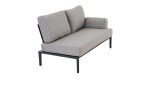 Anstell-Sofa 2-Sitz MONDO Latea Gestell Aluminium anthrazit Rope taupe