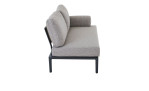 Anstell-Sofa 2-Sitz MONDO Latea Gestell Aluminium anthrazit Rope taupe, Seitenansicht