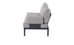 Anstell-Sofa 2-Sitz MONDO Latea Gestell Aluminium anthrazit Rope taupe, Seitenansicht