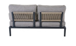 Anstell-Sofa 2-Sitz MONDO Latea Gestell Aluminium anthrazit Rope taupe, Ansicht von hinten