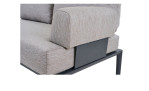 Anstell-Sofa 2-Sitz MONDO Latea Gestell Aluminium anthrazit Rope taupe, Detailansicht