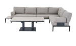 Anstell-Sofa 2-Sitz MONDO Latea Gestell Aluminium anthrazit Rope taupe, Ansicht mit weiteren Elementen