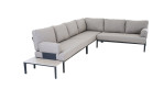 Anstell-Sofa 2-Sitz MONDO Latea Gestell Aluminium anthrazit Rope taupe, Ansicht mit weiteren Elementen