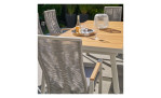 Gartentisch Kreta mit Tischplatte aus Teakholz und Gestell aus Aluminium in Off-White, Detail