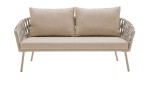Garten-Set Cuxhaven in beige, bestehend aus Sofa, 2 Sessel und Couchtisch, Ansicht Sofa