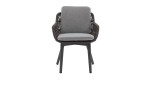 Gartenstuhl Andira mit Gestell in Anthrazit und Geflecht in Grau, Draufsicht