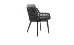 Gartenstuhl Andira mit Gestell in Anthrazit und Geflecht in Grau, Seitenansicht