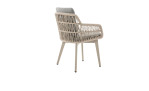 Gartenstuhl Andira mit Gestell in matt Sand und Geflecht in Beige, Seitenansicht