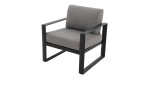 Lounge-Sessel MONDO Nilson mit grauen Auflagen aus Olefin und Gestell aus Anthrazit in Aluminium