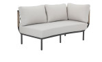 Gartenlounge-Set Garda in grau bestehend aus Ecksofa mit 2 Tischen, Ansicht Sofateil