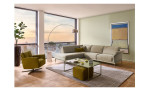 Komfort-Ecksofa MONDO Ensemble Lillia, in der Farbausführung Beige, in einem Raum stehend, Schrägansicht