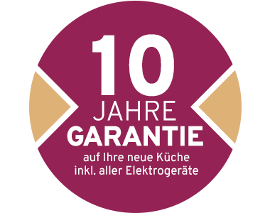 10 Jahre Garantie auf Ihre Küche inkl. aller Elektrogeräte