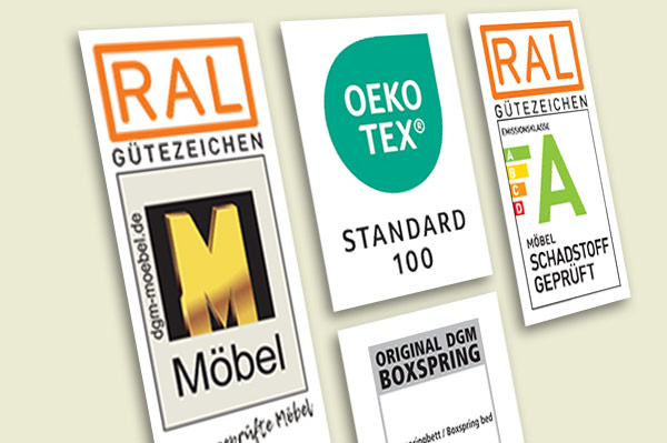 Collage von Gütesiegeln